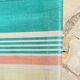 Transat pliant en bois et toile vintage