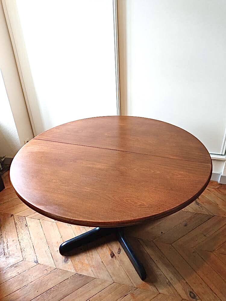 Gudme round Scandinavian extendable dining table vintage 1960