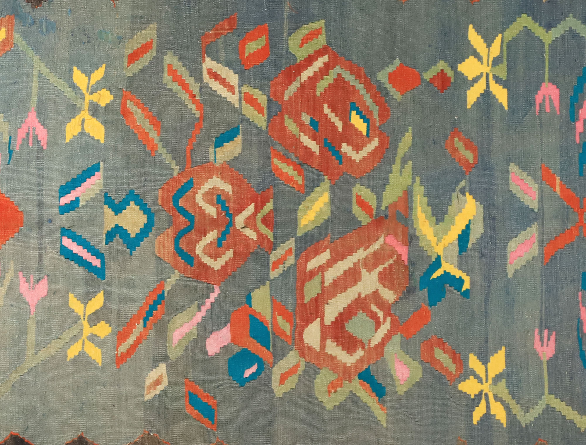 Anatolian handmade kilim rug 242 cm x 178 cm
