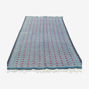 Berber Kilim blue handmade in pure wool 140 x 250 cm