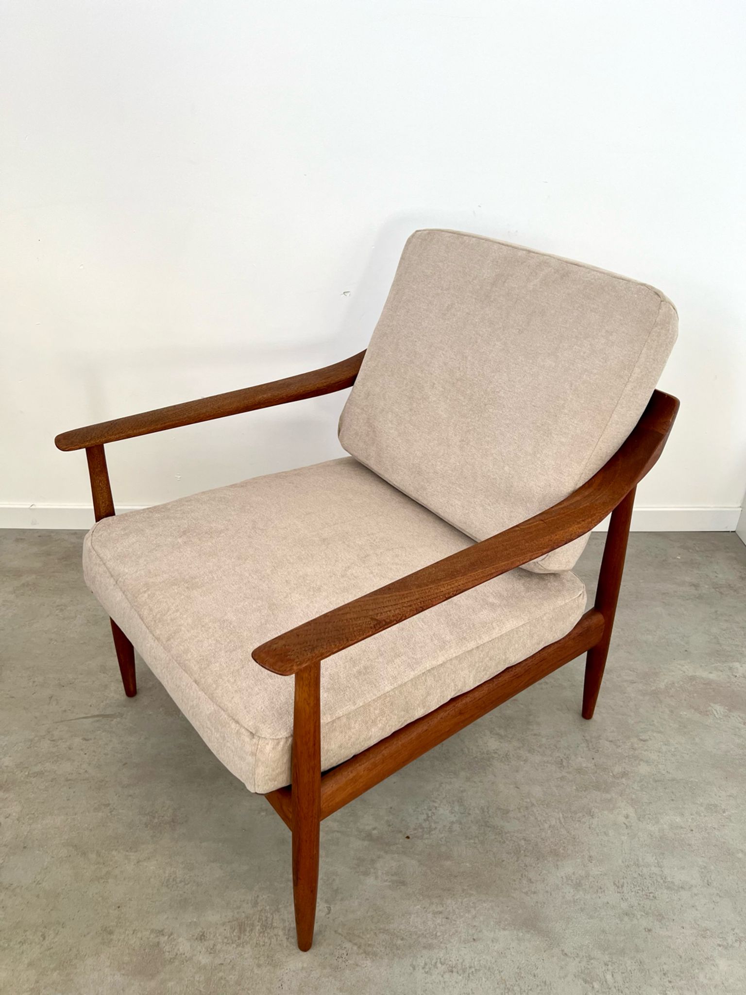 Old vintage teak armchair design Walter Knoll for Knoll Antimott Germany 1960s