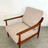 Old vintage teak armchair design Walter Knoll for Knoll Antimott Germany 1960s