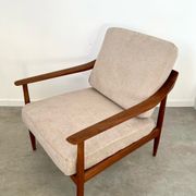 Old vintage teak armchair design Walter Knoll for Knoll Antimott Germany 1960s