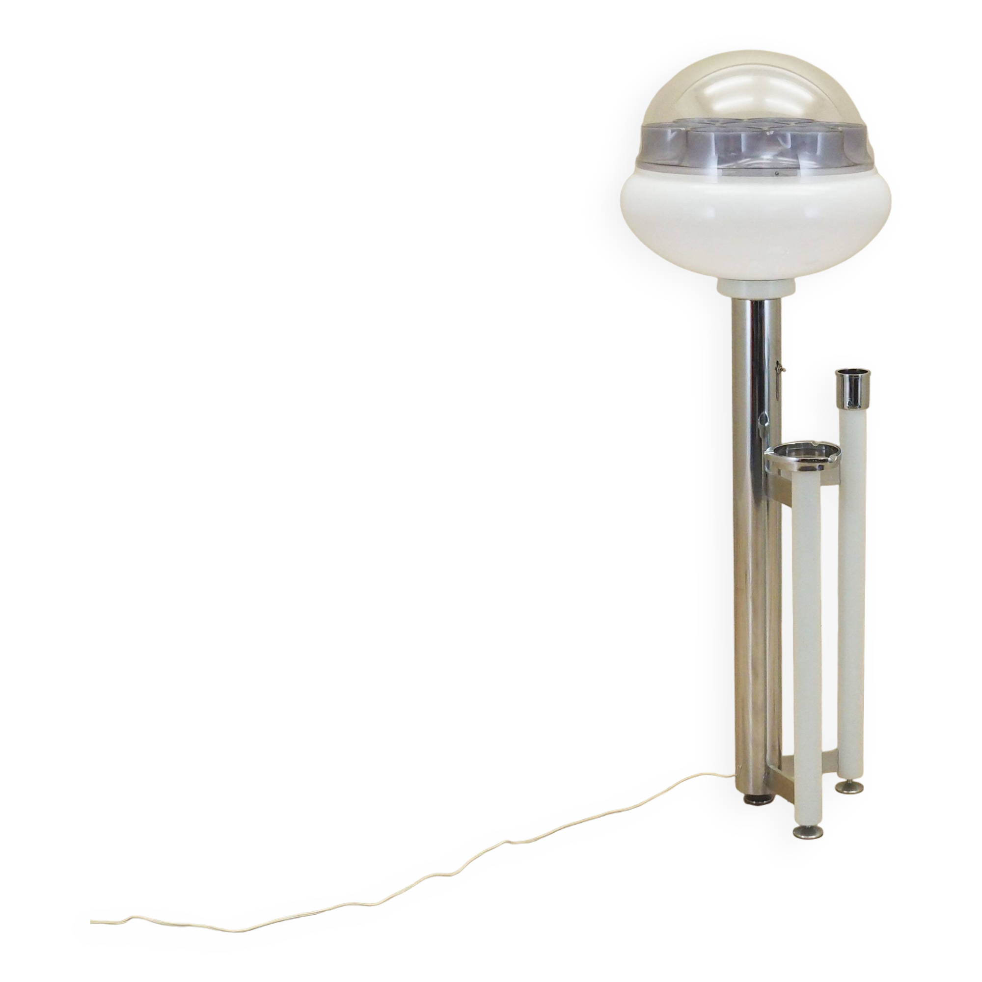Floor lamp with ashtray, Space Age design, 1960s, production: Italy