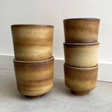 Set of 5 vintage Dutch ceramic 70s planters / flower pots