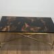 Neoclassical Brass Coffee Table with Lacquered Top Representing