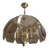 Golden glass chandelier for living room or dining room