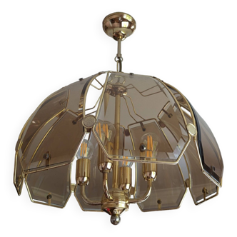 Golden glass chandelier for living room or dining room