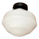 Applique plafonnier rond en verre opaline blanc 1950 1960 vintage LAMP-7272