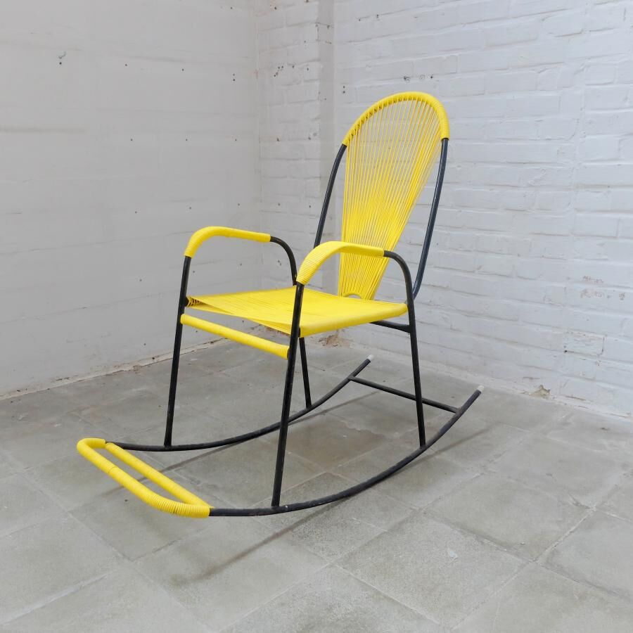 Rocking-chair spaghetti vintage années 70