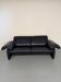 3-seater navy blue leather sofa, design by De Sede DS10, vintage 90s.