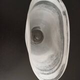 Triangular matte glass vase