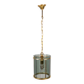 Glass and metal pendant light, Italy, 1970s
