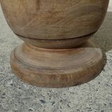 Turned solid wood plant pot