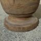 Turned solid wood plant pot