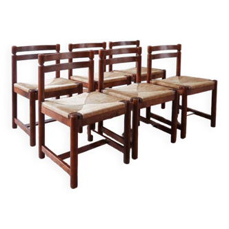 6 straw chairs