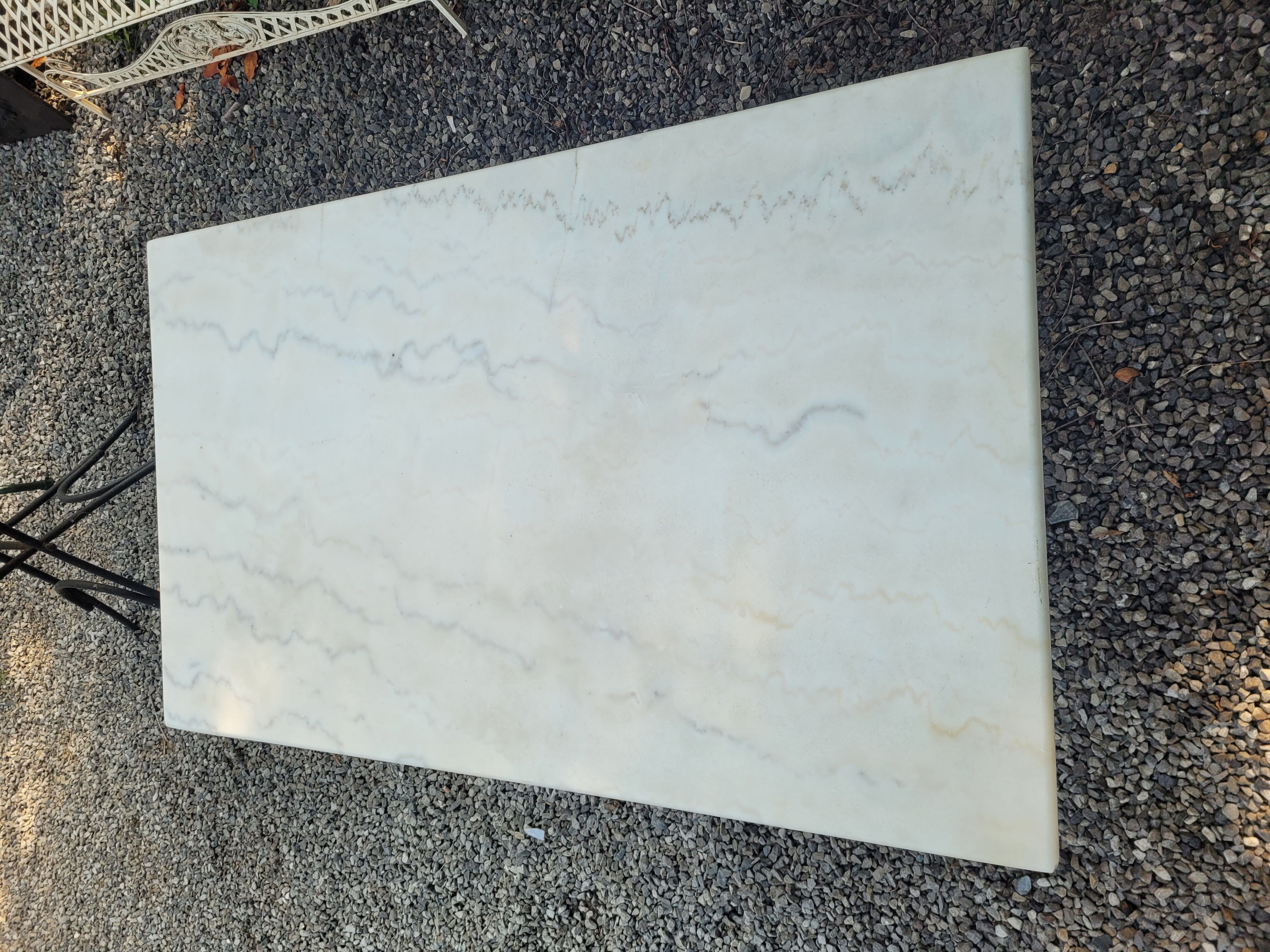 Bistro table top marble foot cast iron