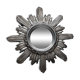 Wall Sun Mirror • Large Model • Carved Wood • Silver • 1960-70