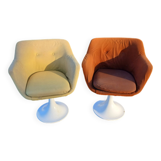 Paire de Fauteuils Vintage des Années 70