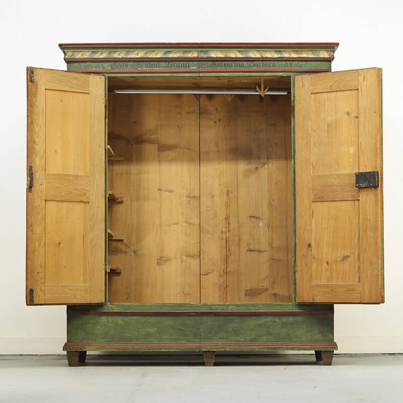 Cabinet de mariée peint d'art populaire, 1868