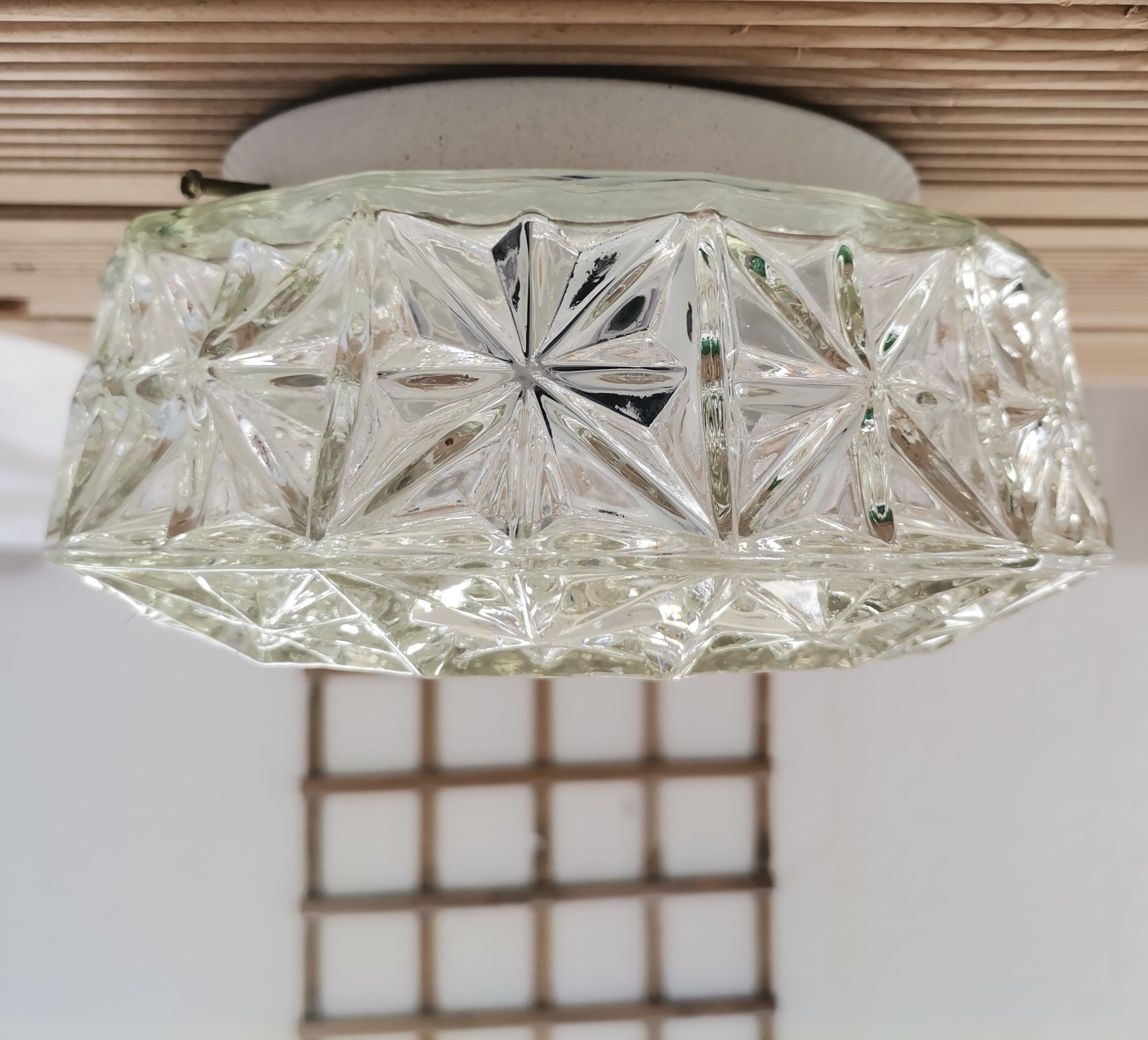 Vintage clear glass flush mount lamp