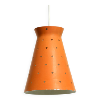 Beautiful Mid Century Modern Diabolo perforated metal sheet pendant lamp