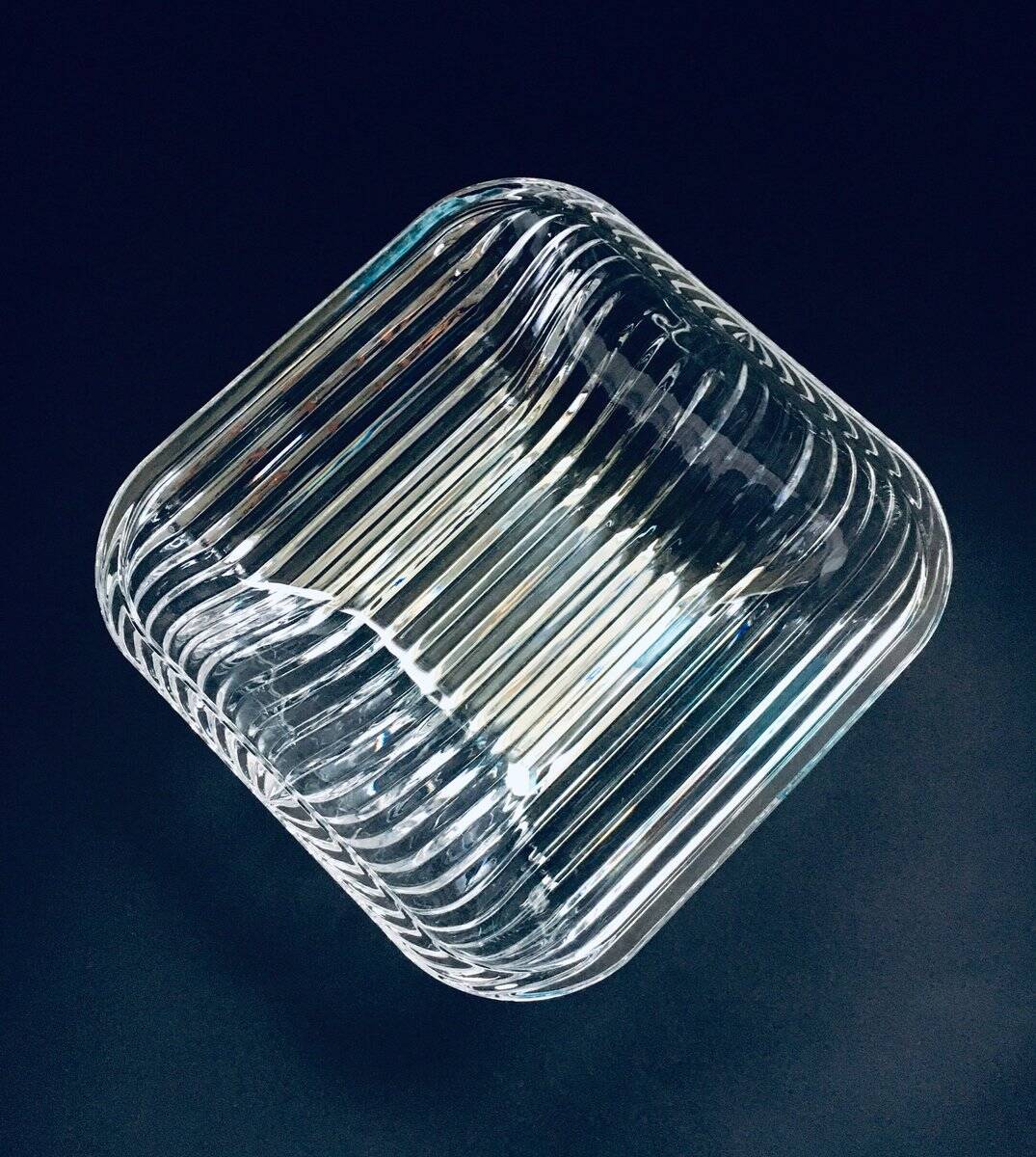 XL Mid-Century Czech Modern Crystal Art Glass Bowl, 1960s