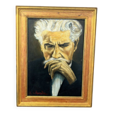 Peinture portrait docteur a.schweitzer