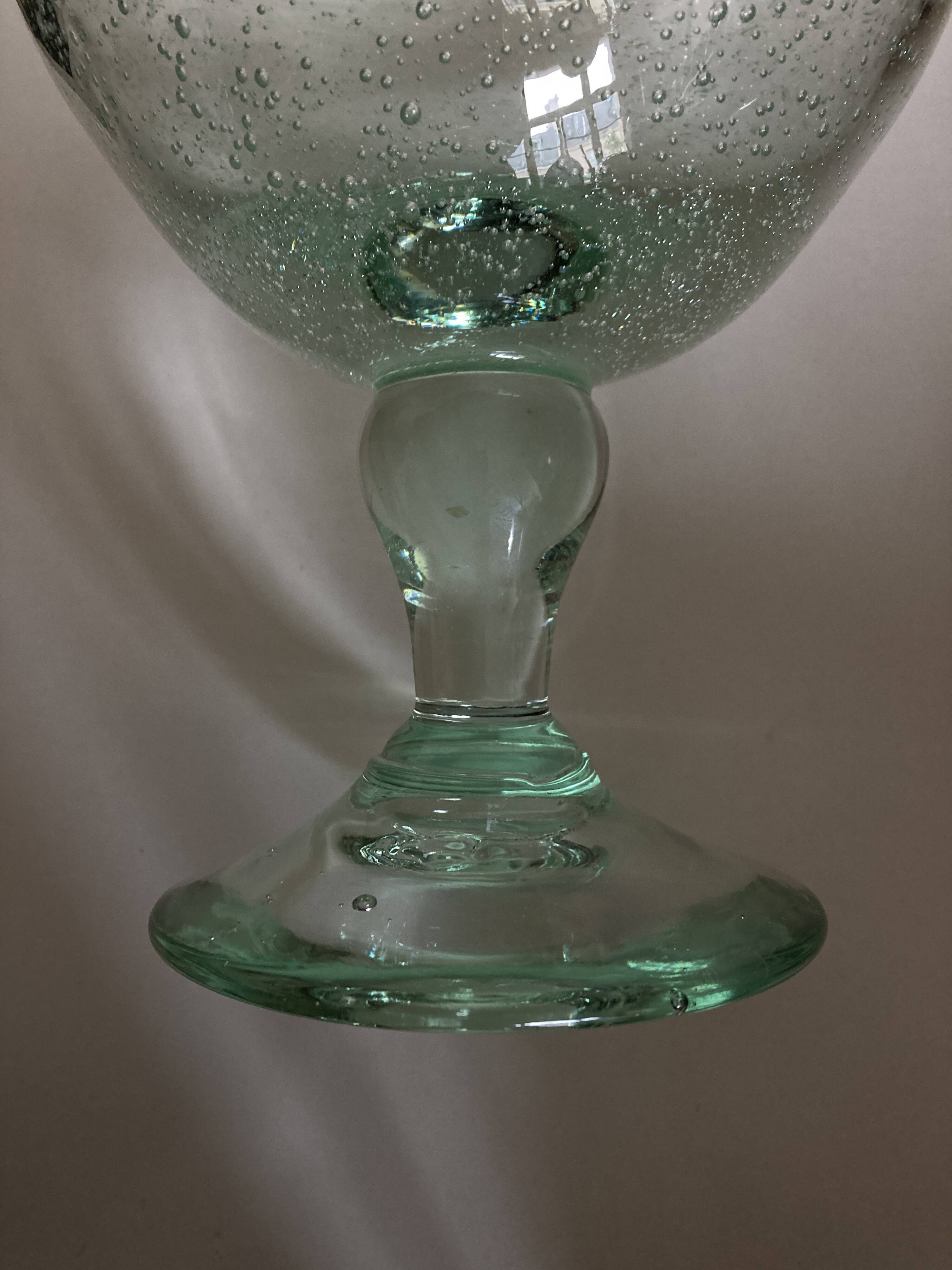 Biot centerpiece on a celadon XXL pedestal, 1960, signed