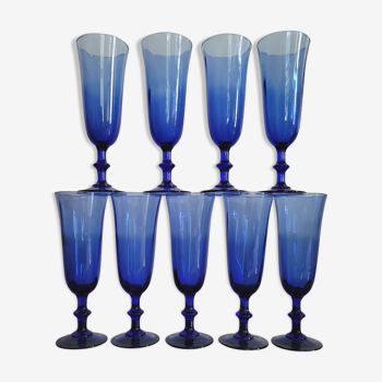 Set de 9 flûtes à champagne Luminarc bleues