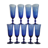 Set de 9 flûtes à champagne Luminarc bleues