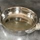 Cut vintage pocket tray in silver metal, swan-shaped handles