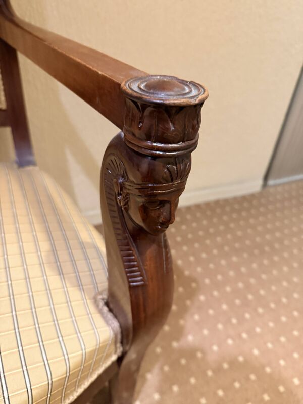 Fauteuil Empire français en acajou XVIIIè siècle