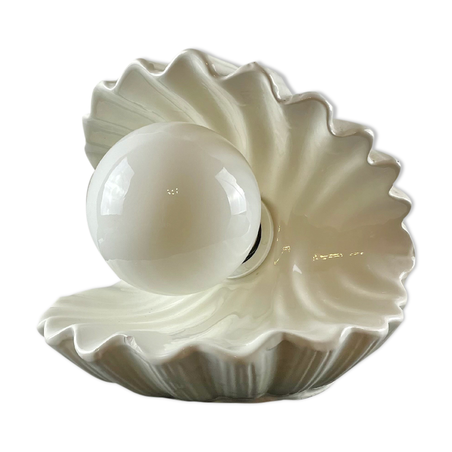 Ceramic shell lamp, circa 1970