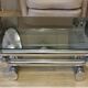 Rectangular coffee table A Space vintage by Paul Mayen in smoked glass and m