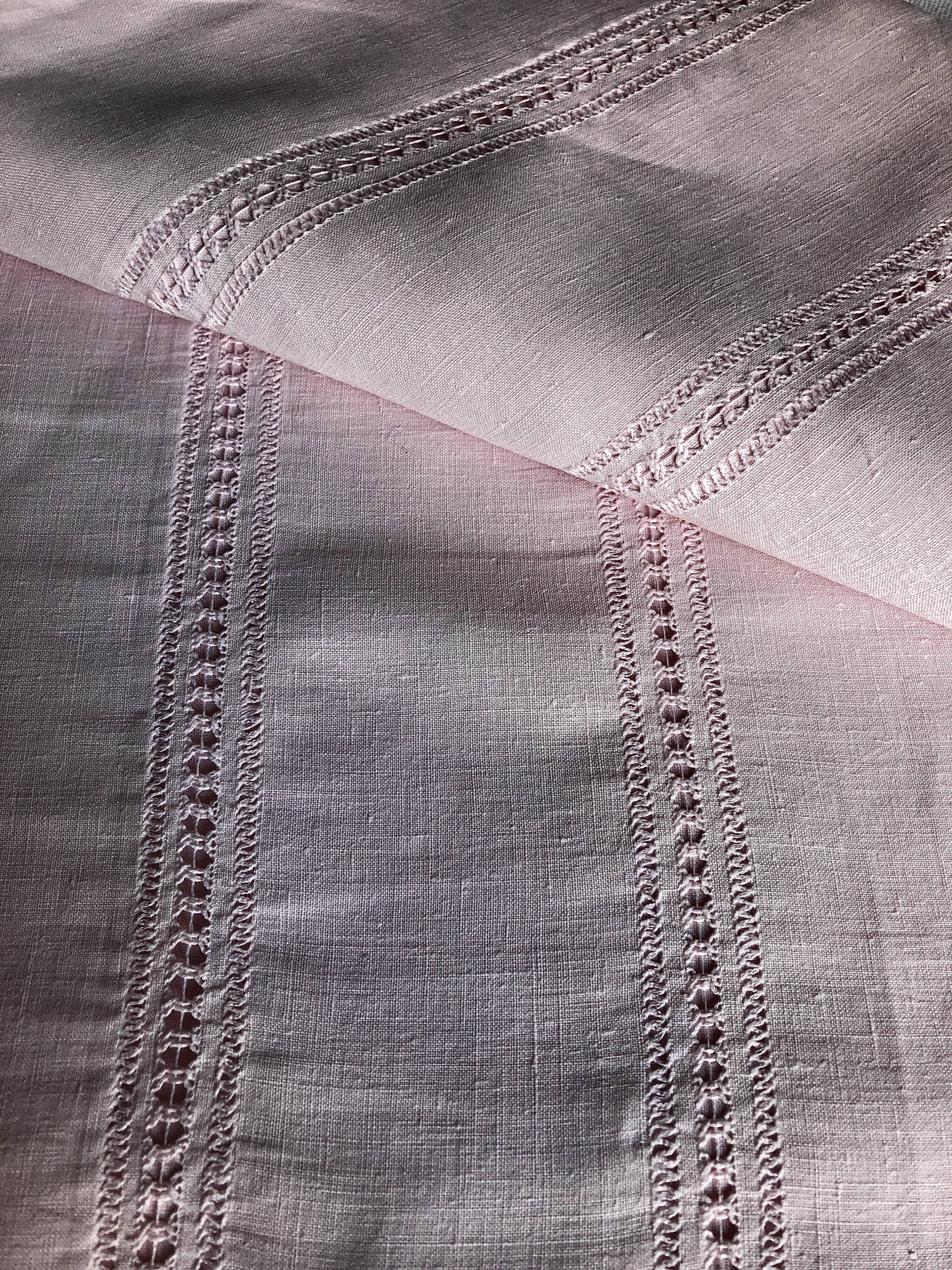 Old Sheet In Pure Washed Linen Tinted In Sweet Pink
