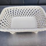 Vintage basket, woven ceramic fruit bowl