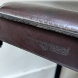 Set of 2 Italian chairs in brown Havana leather, design MATTEO GRASSI