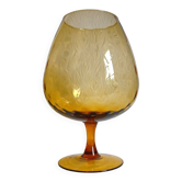 Empoli vase in textured blown amber glass from around 1960.