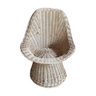 White Rattan Armchair for Children