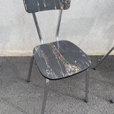 Black marbled formica chairs