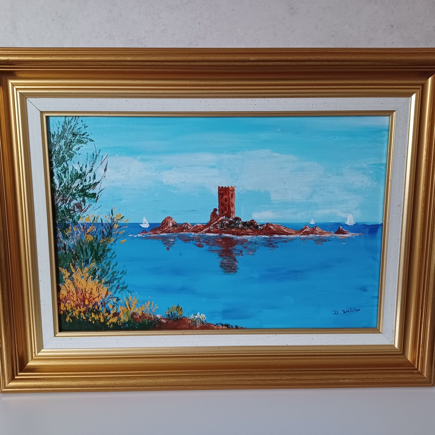 "L'île d'or le dramont" oil on canvas