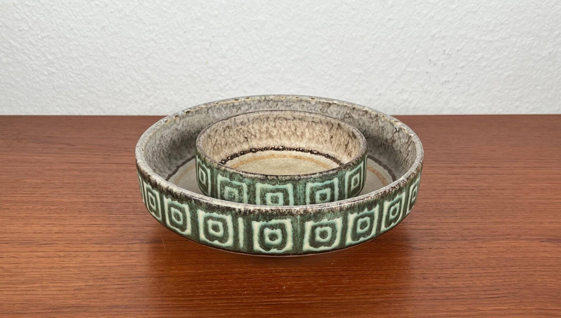 Set of 2 WGP ceramic bowls from West Germany, mid-century style, 1960s.