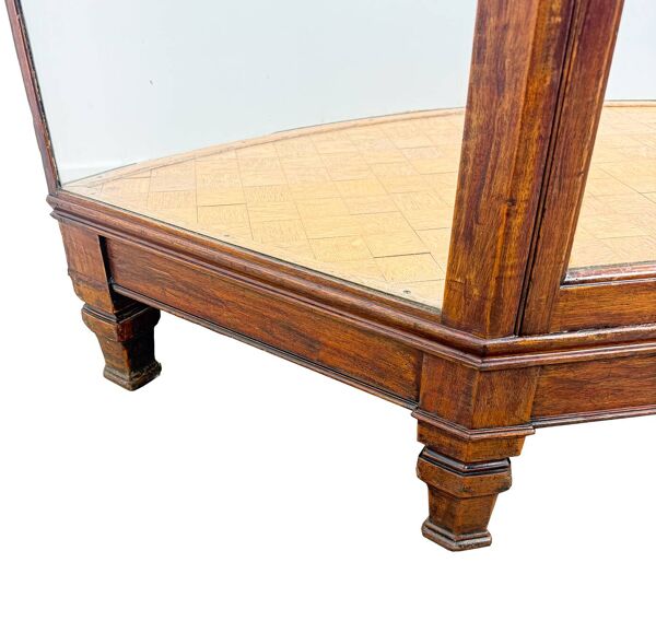 Vitrine en verre courbé antique – Vitrine en bois – Début du 20e siècle