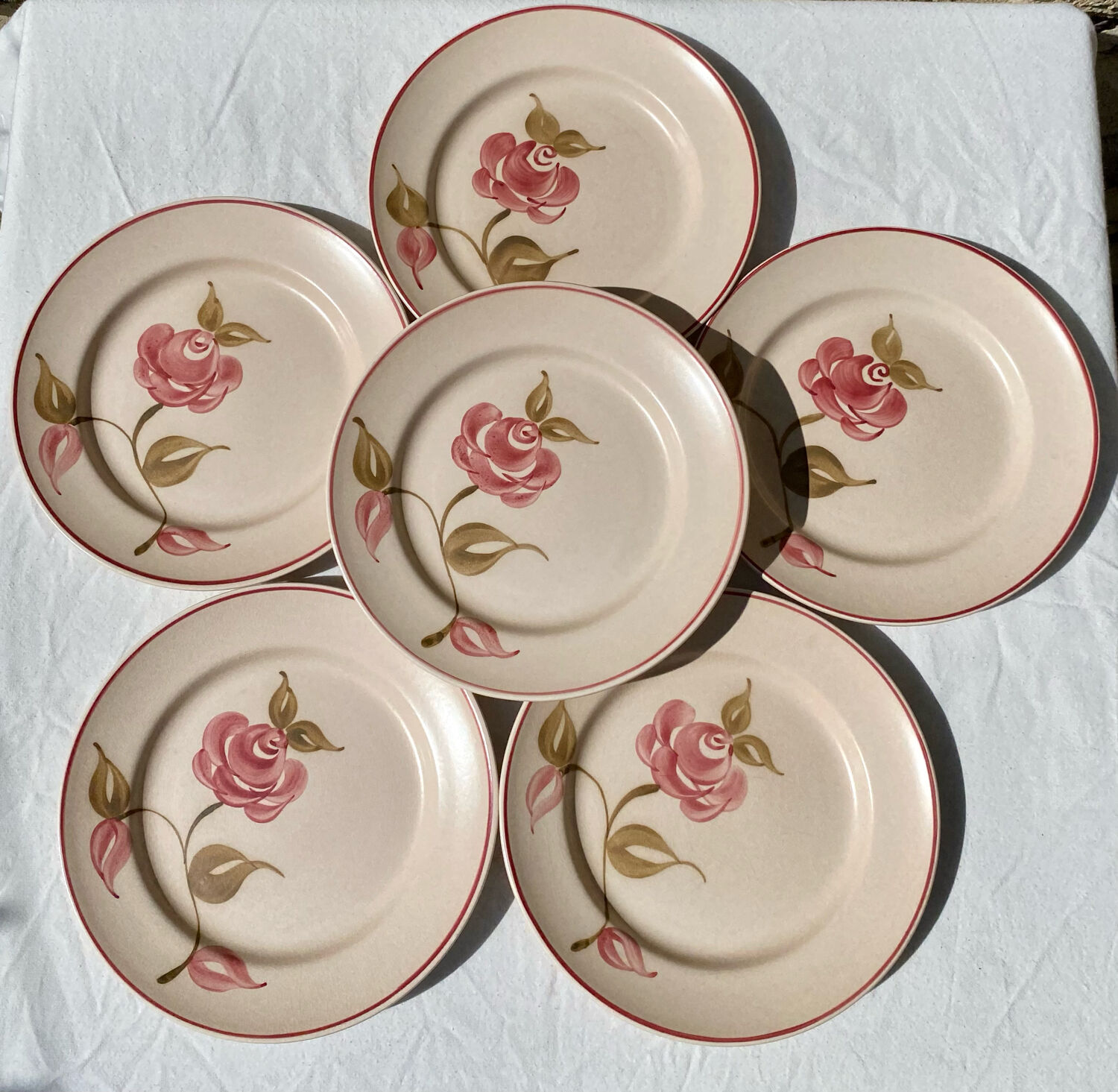 Flat plates Gien pink