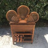 Paire de table de chevet en rotin