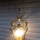 Bronze lantern Louis XV style in working order, curved glasses