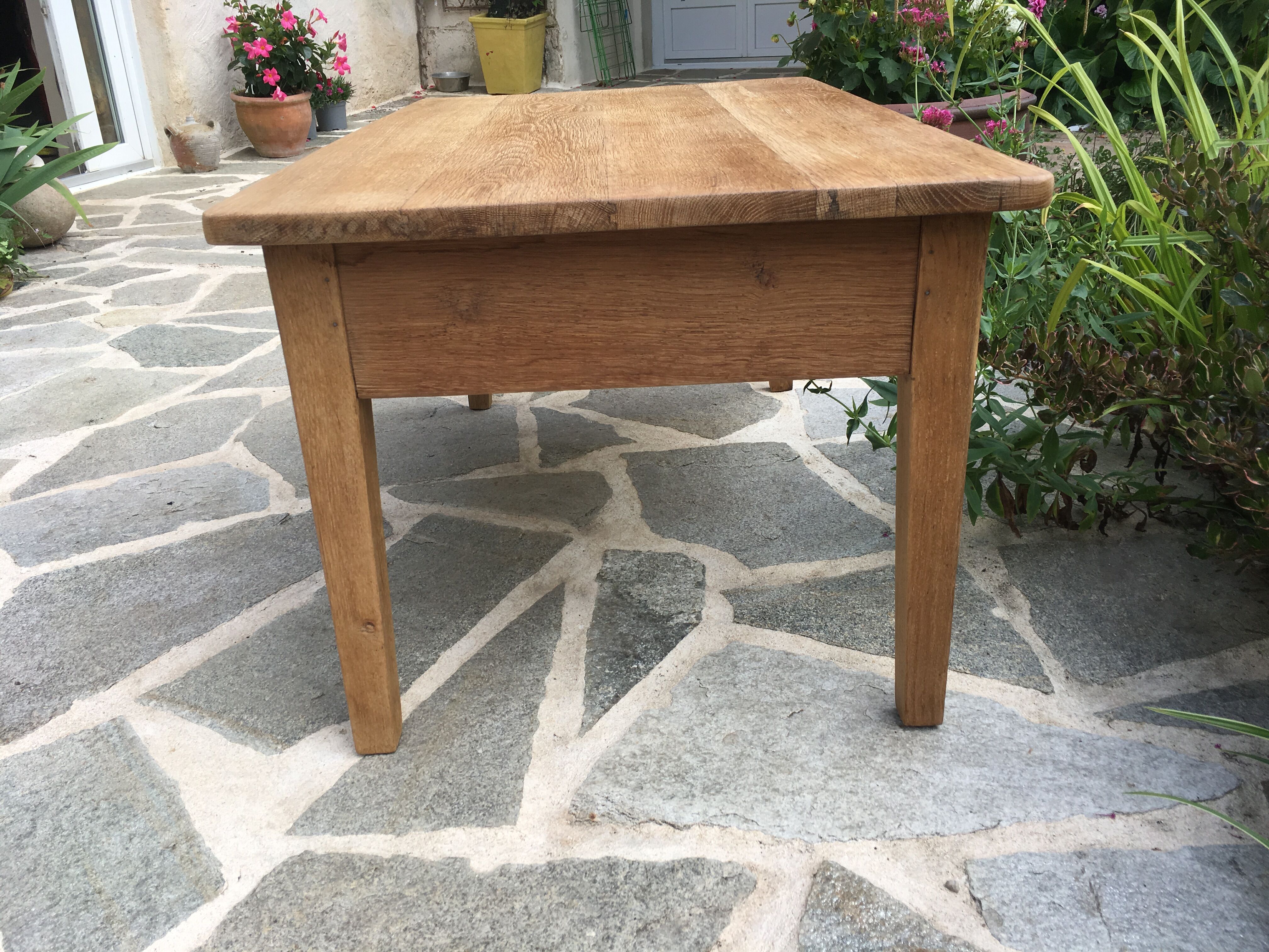 Waxed raw wood coffee table