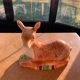 Terrine ceramic doe glazed vintage slurry Michel caugant