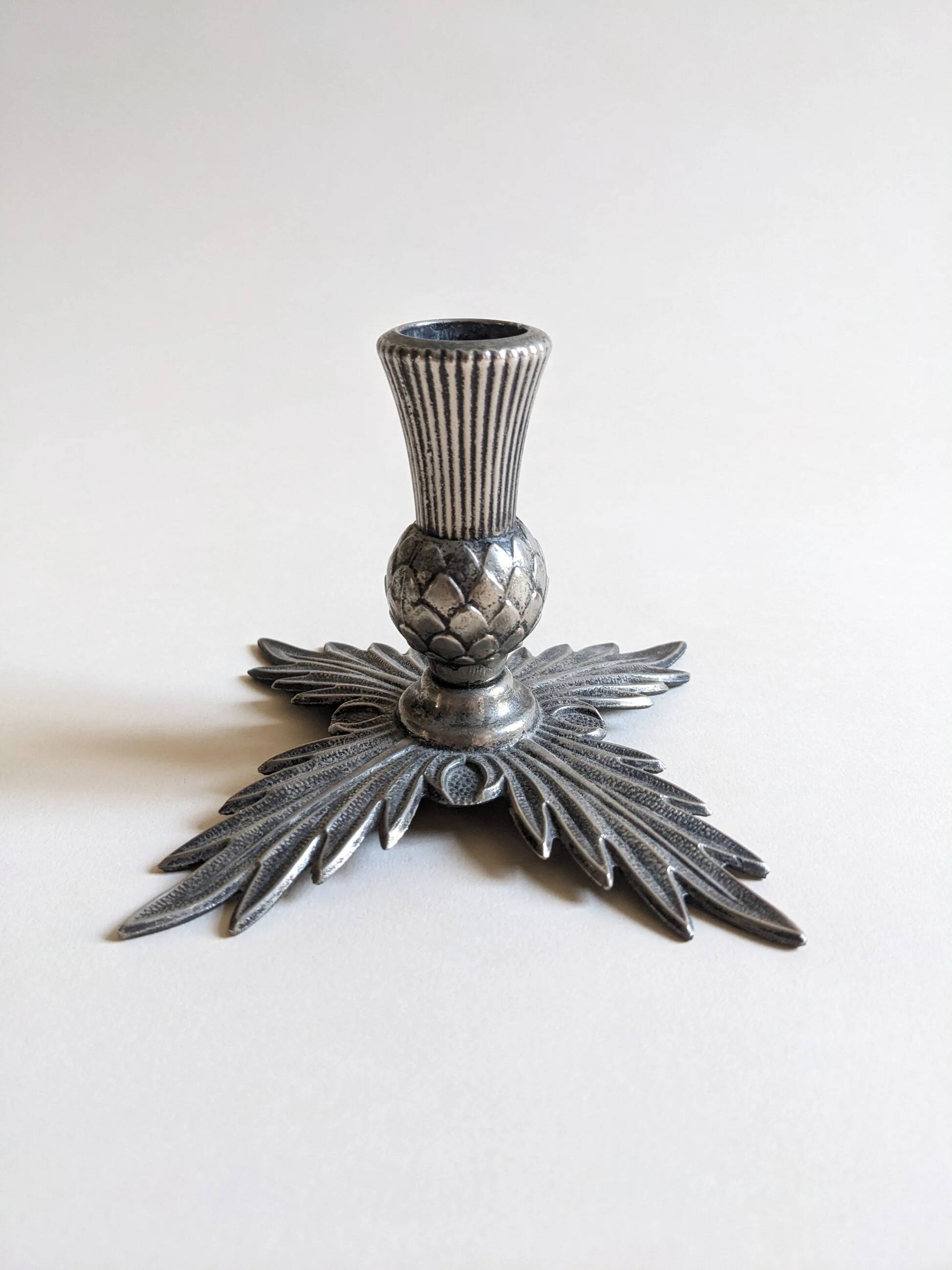 Silver pineapple candle holder
